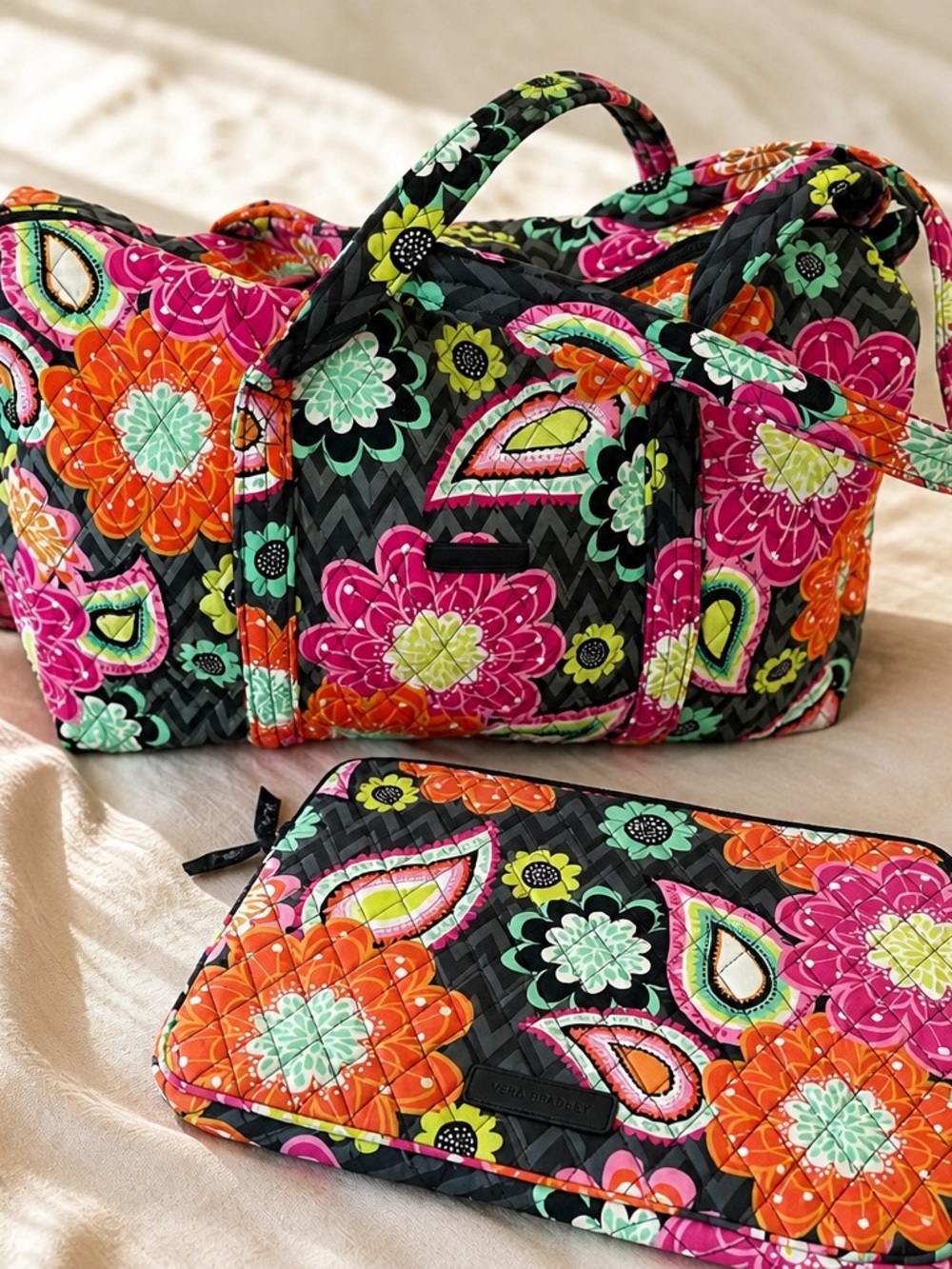 Vera Bradley Medium Duffle with Matching Laptop Case